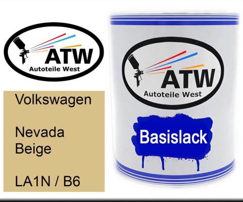 Volkswagen, Nevada Beige, LA1N / B6: 1L Lackdose, von ATW Autoteile West.